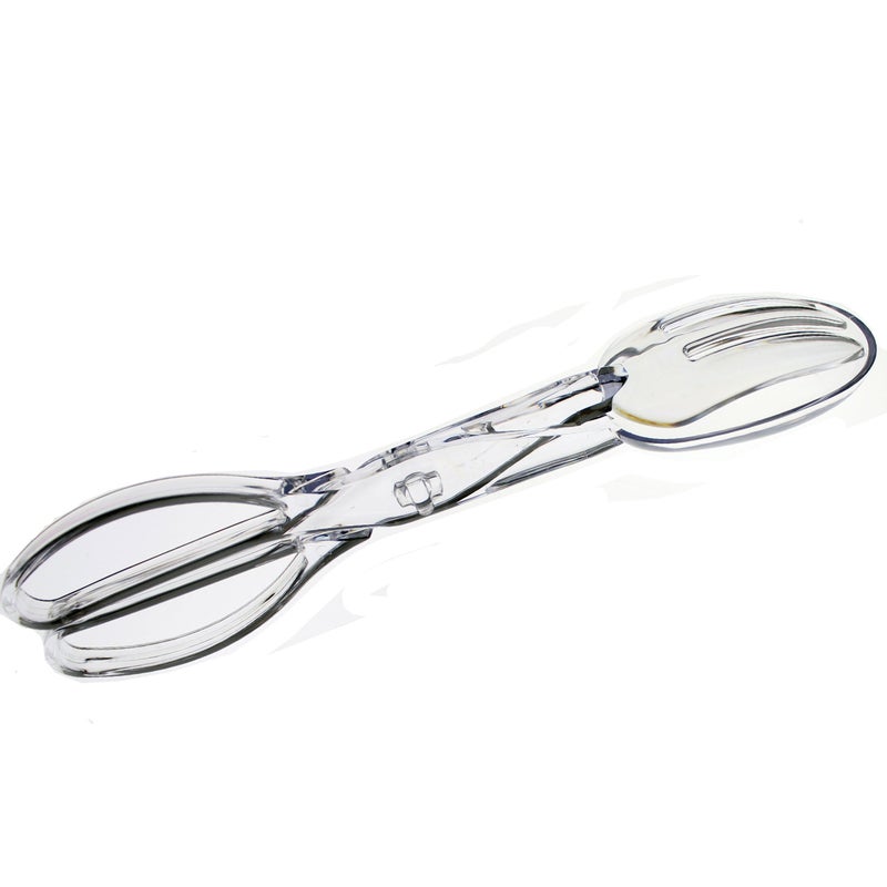 Exquisite Clear Deluxe Plastic Salad Tongs - Premium Quality - Resposable - 6 Count - Image 2